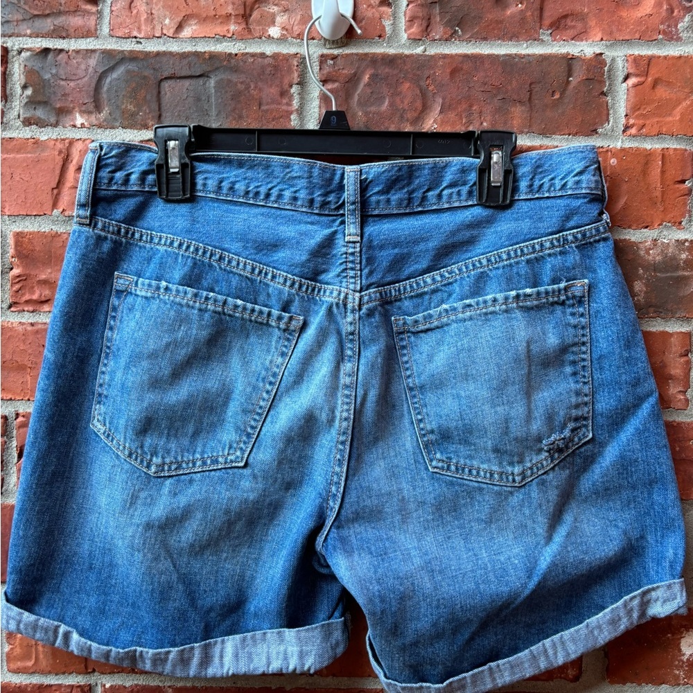 Old Navy Womens 10 Boyfriend Long Denim Blue Jeans Shorts - Picture 5 of 10